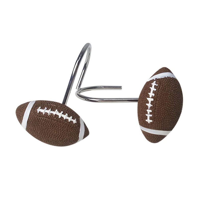 Faitove Football Shower Curtain Hooks Boys Sports Bathroom Rod Decorative Rings - Set of 12 - Image 4